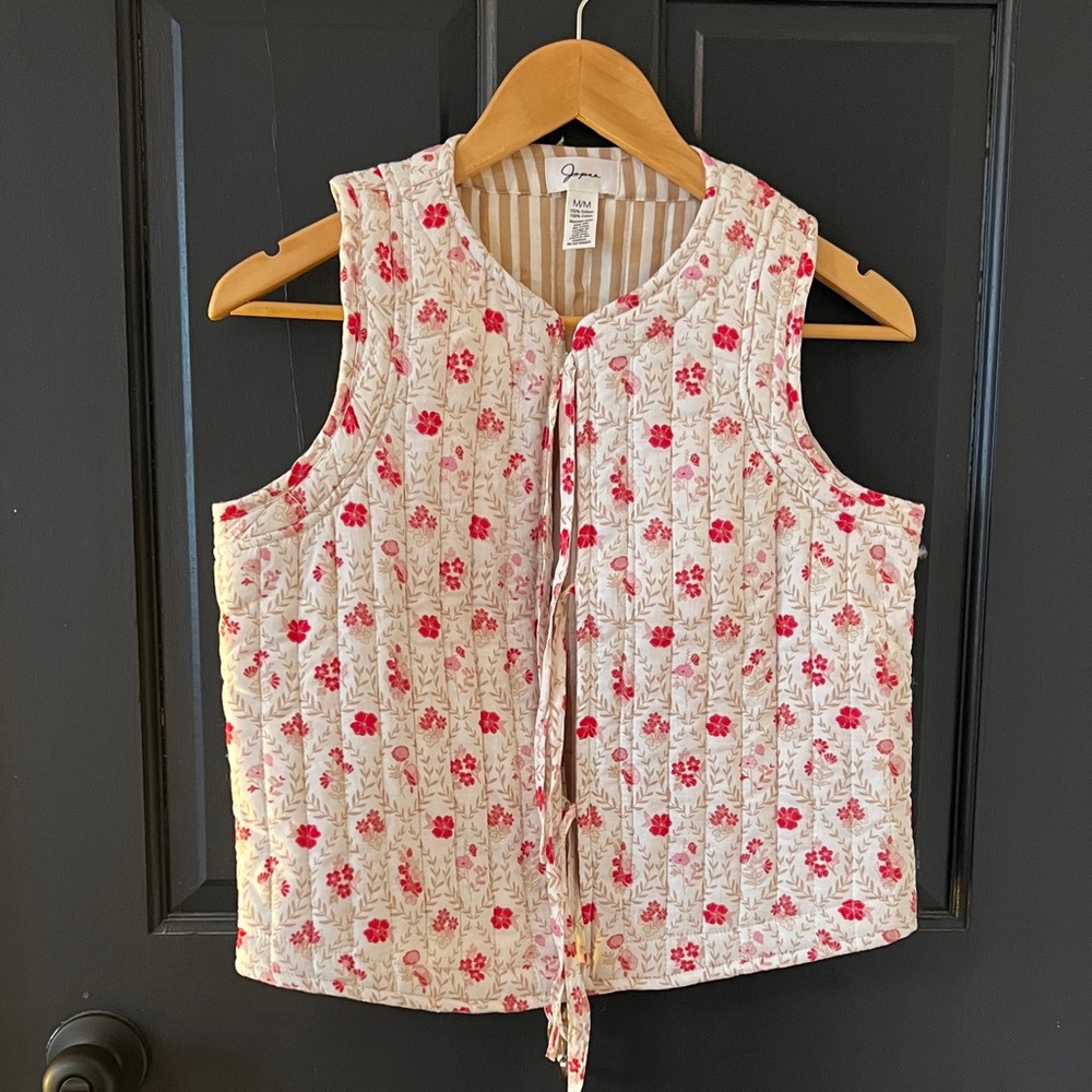 Japna Striped and Floral Cotton Top